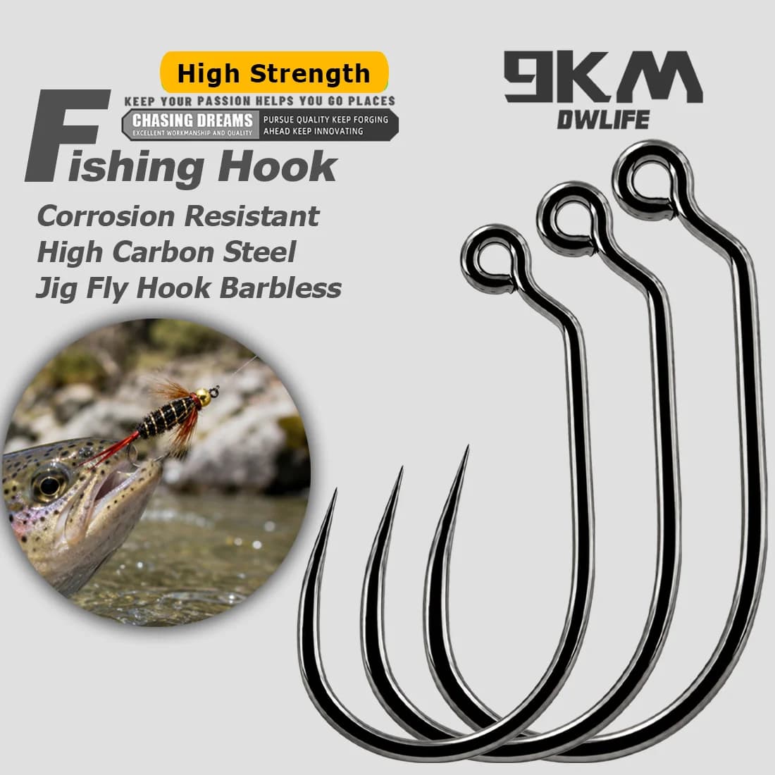 25-100 st. barbless vida jig flugkrokar