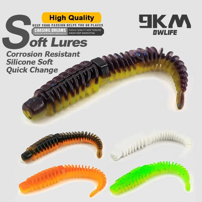 Mjuka plast-swimbaits för abborre och bass-jigging