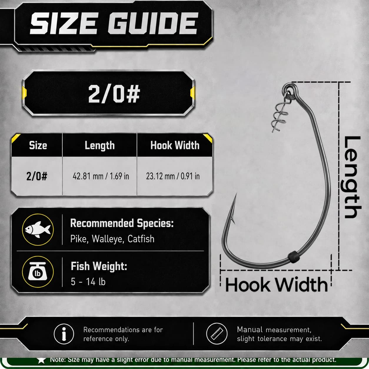 Bredgap weedless swimbait-krok, 25-pack